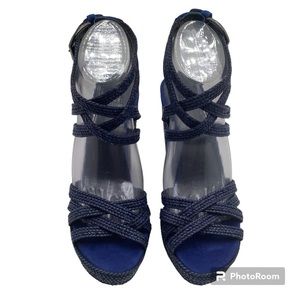 🆕{Stuart Weitzman} Suede & Raffia Wedge